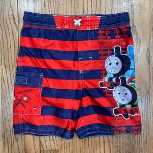 Thomas & Friends Striped Kids Swim Shorts with Train Design 4T